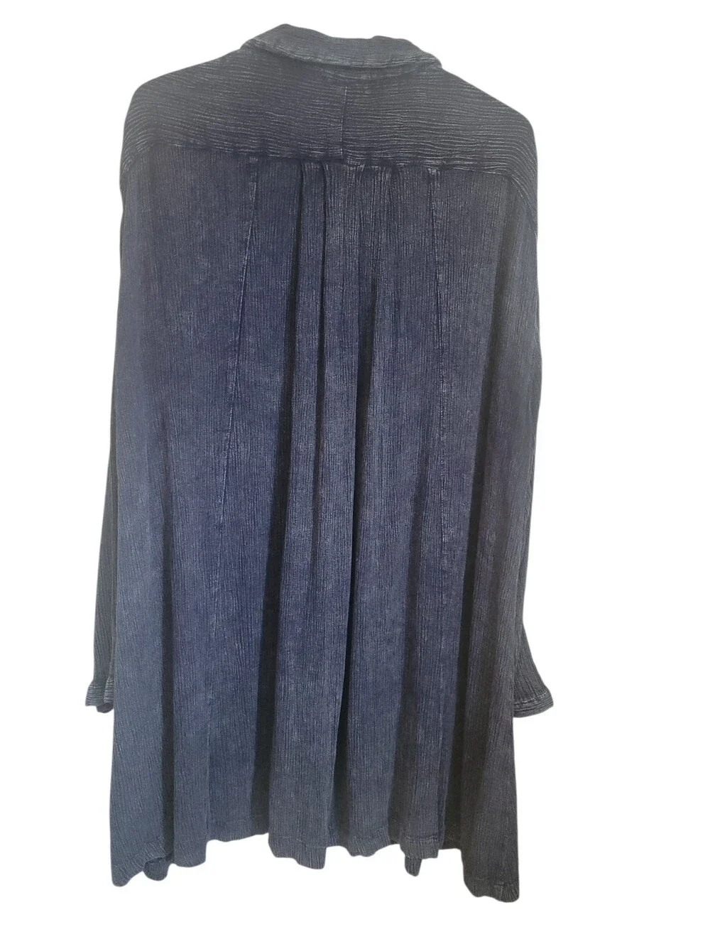 Free People Spin Me Indigo Oversized Tunic Shirt Dress Boho Lagenlook Size Small